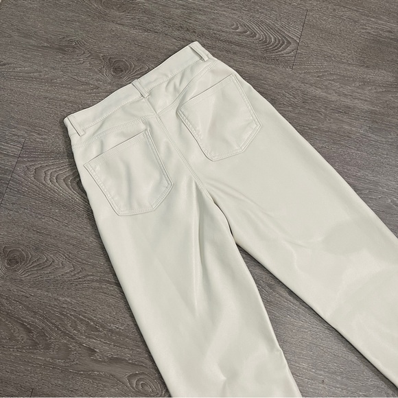 Cream Pleather Pants - Picture 4 of 4